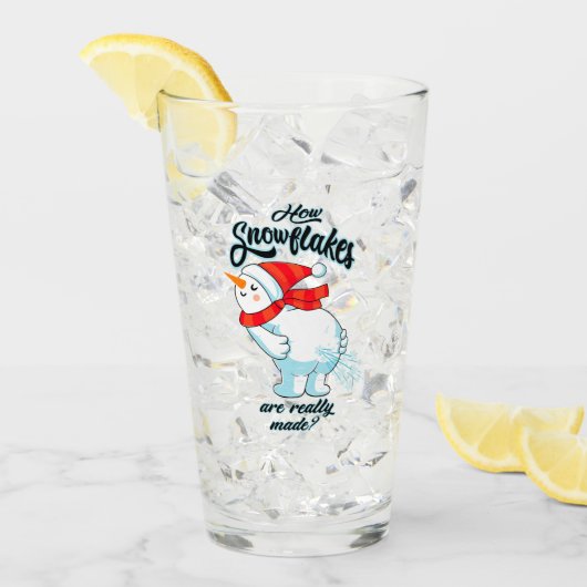 ファーティング雪だるま雪片の本当の作り方 タンブラーグラス (アイス正面)
