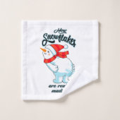 ファーティング雪だるま雪片の本当の作り方 バスタオルセット (ウォッシュタオル)