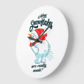 ファーティング雪だるま雪片の本当の作り方 ラージ壁時計 (傾斜)