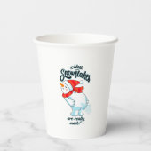 ファーティング雪だるま雪片の本当の作り方 紙コップ (裏面)