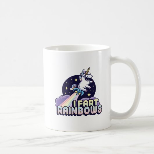 ファーティンユニコーンおもしろい- Unicorn - I Fart Rainbows コーヒーマグカップ (右)
