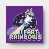 ファーティンユニコーンおもしろい- Unicorn - I Fart Rainbows フォトプラーク (正面)