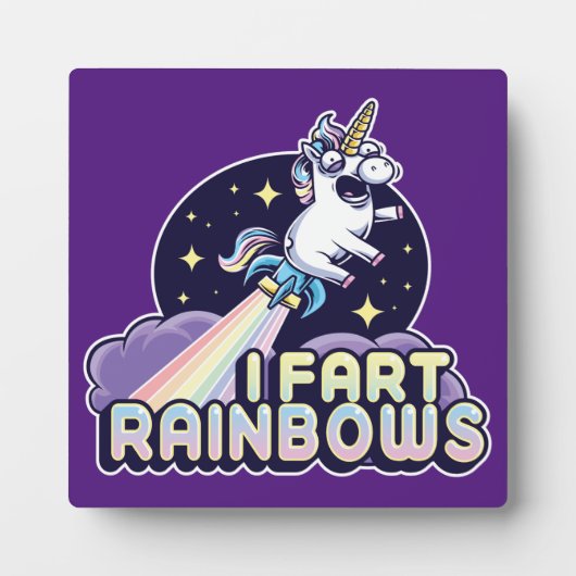 ファーティンユニコーンおもしろい- Unicorn - I Fart Rainbows フォトプラーク (正面)