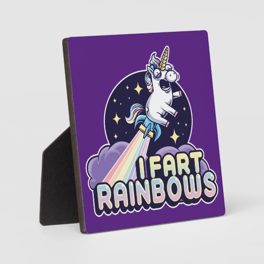 ファーティンユニコーンおもしろい- Unicorn - I Fart Rainbows フォトプラーク (正面)