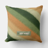 ファーテクスチパーソナライズされたャの名前(Name Fur Texture Green Orang クッション (正面)