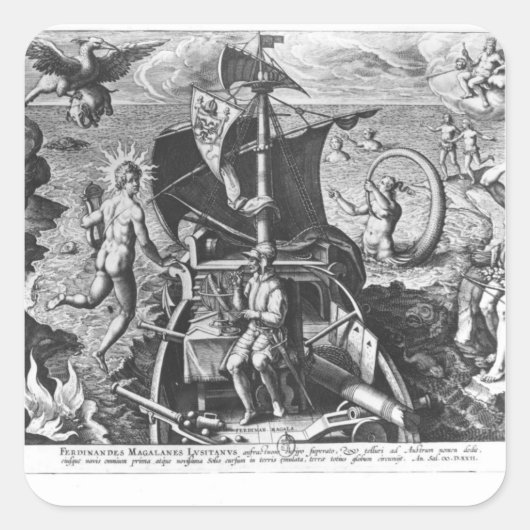 ファーディナンド・マゼランは彼の手荷物に乗って， 1522 スクエアシール (正面)
