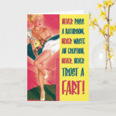 ファートのおもしろい誕生日カードを信用する カード (黄色い花)