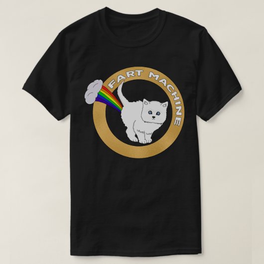 ファートマシーンおもしろいキャットレインボー Tシャツ (デザイン正面)