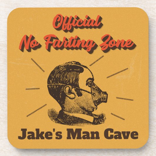 ファートユーモアのあるゾーンの黄色なし コースター (正面)