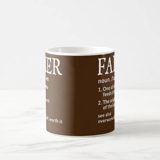 ファーナー定義おもしろい農家農業メンズ コーヒーマグカップ (中央)