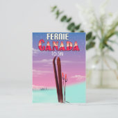 ファーニー カナダ スキーの旅行ポスター ポストカード (スタンド正面)