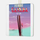 ファーニー カナダ スキーリゾート 旅行ポスター セラミックオーナメント (左)