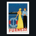 ファーネス・ラインのバミューダ女王 ポスター<br><div class="desc">ヴィンテージアールデコ海ライナーのポスターFurness Line's Queen of Bミューダのアドルフ・トレードラー。</div>