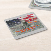 ファーバトルブディーズ – ネコ – ラブ退役軍人 スクエアペーパーコースター (アングル)