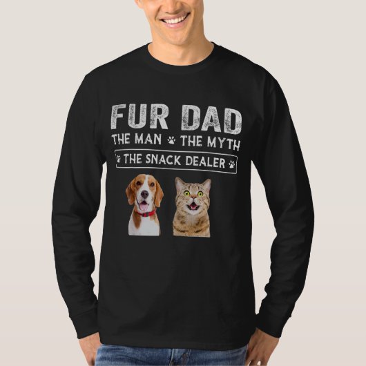 ファーパパ男ザ神話メンギフトおもしろい犬猫Fa Tシャツ (正面)
