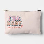 ファーパーソナライズされたベビーママレトロピンク アクセサリーポーチ (正面)