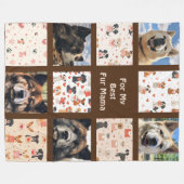 ファーパーソナライズされたママ秋田フォトコラージキルト フリースブランケット (正面(横))