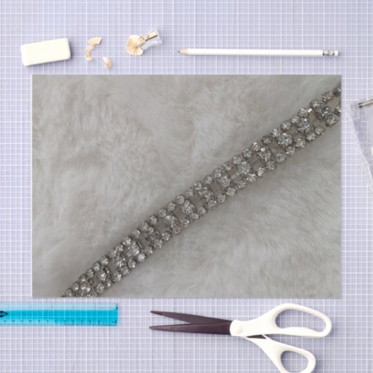 ファーフェイクとダイヤモンドのティッシュペーパー 薄葉紙 (クラフト)