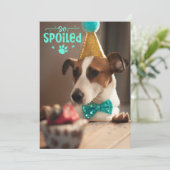 ファーフレンドのための犬の誕生日パーティーの招待 シーズンカード (スタンド正面)