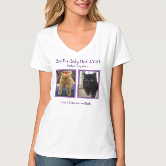 ファーベビーマザーズデイパーソナライズド写真テンプレート Tシャツ (正面)