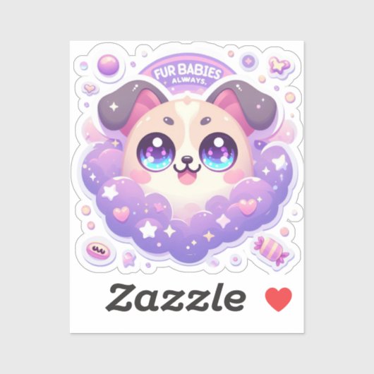 ファーベビー常に可愛い子犬のビニールシール シール (シート)