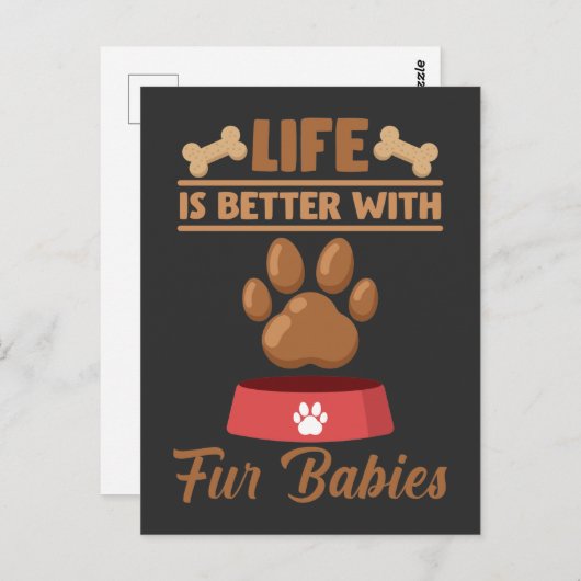 ファーベビー恋人かわいいベビー犬の女性の子犬の前足 ポストカード (正面/裏面)