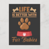 ファーベビー恋人かわいいベビー犬の女性の子犬の前足 ポストカード (正面)