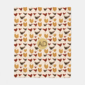 ファーマウス・ヘン |モノグラム毛布チキン フリースブランケット (正面)