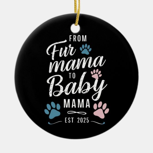 ファーママからベビーママエスト2025犬猫ママ セラミックオーナメント (正面)