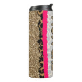 ファーママキャットドッグ金ゴールドグリッター タンブラー (回転左)