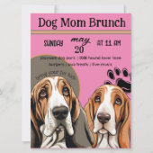 ファーママブランチとバセットハウンド顔とポーズ 招待状 (正面)