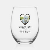 ファーママ犬の写真 ステムなしワイングラス (正面)
