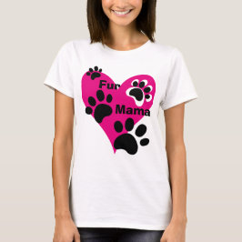 ファーママ 大きなピンクのハート 肉球 愛をこめてギフト Tシャツ