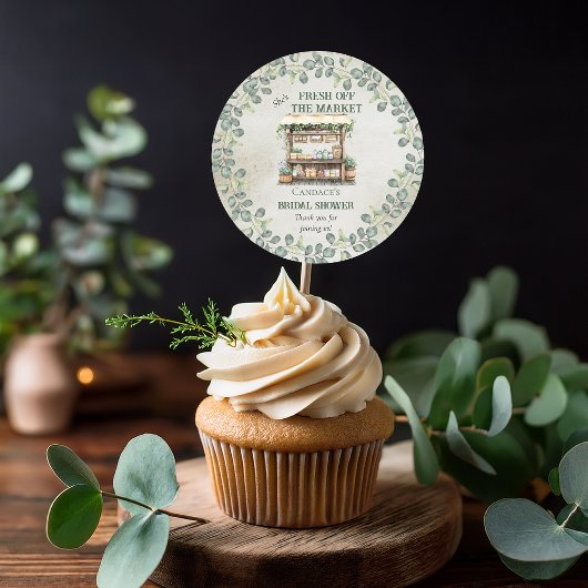 ファーマーズマーケットのスタンド ウェルカム ブライダルシャワー ラウンドシール