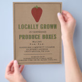 ファーマーズマーケットの地元でイチゴを生産 チラシ (手)