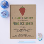 ファーマーズマーケットの地元でイチゴを生産 チラシ (シングル)