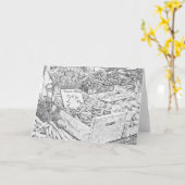 ファーマーズマーケットの着色のページの挨拶状 カード (黄色い花)