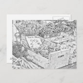 ファーマーズマーケットの着色のページの郵便はがき ポストカード (正面/裏面)