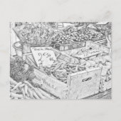 ファーマーズマーケットの着色のページの郵便はがき ポストカード (正面)