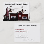 ファーマーズマーケットの赤い国の納屋 名刺 (正面/裏面)