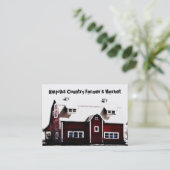 ファーマーズマーケットの赤い国の納屋 名刺 (スタンド正面)