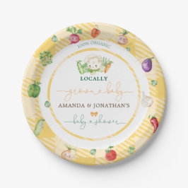 ファーマーズマーケットの野菜 ベビーシャワー イエロー ペーパープレート