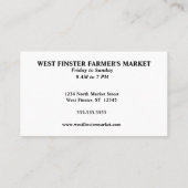 ファーマーズマーケットまたはCSA写真 名刺 (裏面)