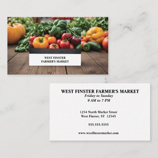 ファーマーズマーケットまたはCSA写真 名刺 (正面/裏面)