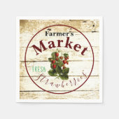 ファーマーズマーケットイチゴ徴候 スタンダードカクテルナプキン (正面)