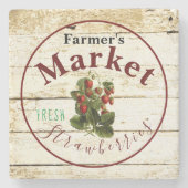 ファーマーズマーケットイチゴ徴候 ストーンコースター (正面)