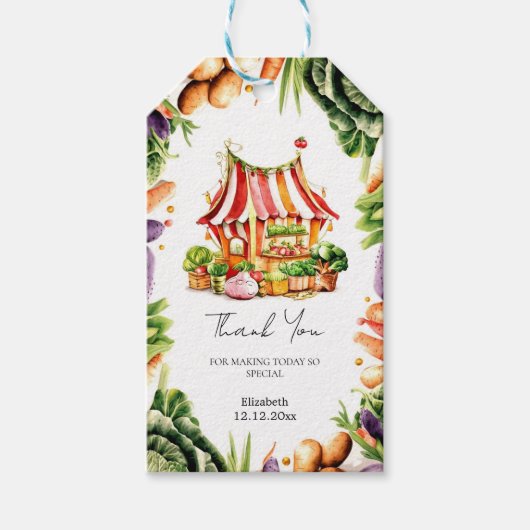 ファーマーズマーケットカスタムベビーシャワー ギフトタグ (正面)