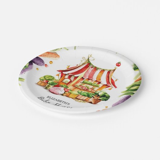 ファーマーズマーケットカスタムベビーシャワー ペーパープレート (アングル)