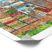 ファーマーズマーケットカントリーストア水彩画ポスター ポスター (角)