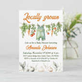 ファーマーズマーケットガーデンローカル育ての赤ちゃんシャワー 招待状 (スタンド正面)